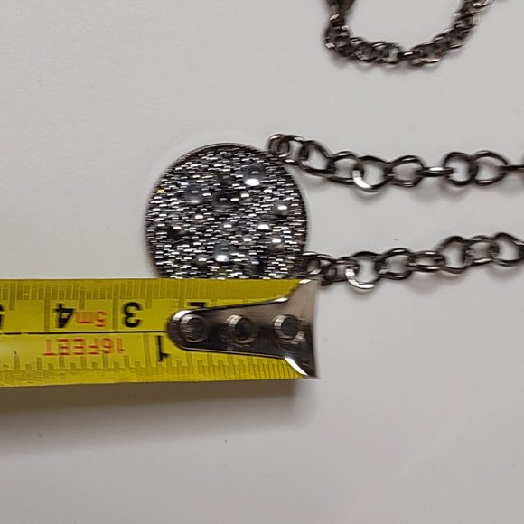 Round Black Pendant Necklace 20.5 Inches Long - Picture 7 of 8